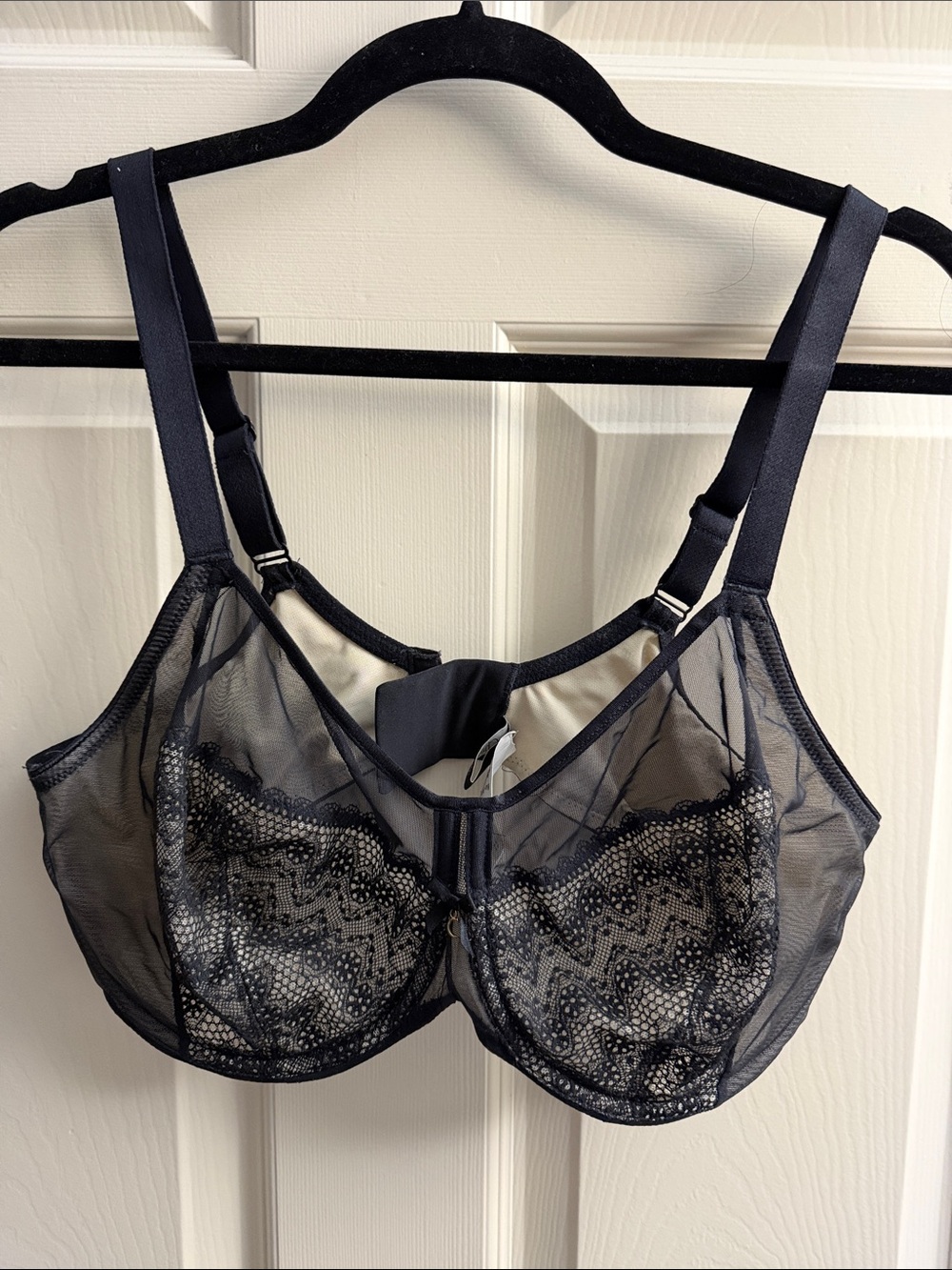Chantelle Navy Sheer Lace Underwire Bra